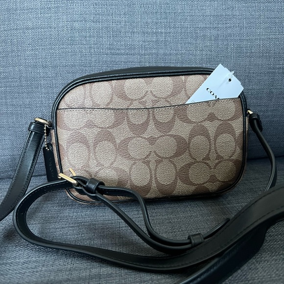 NWT COACH SIGNATURE JIMIE CAMERA CROSSBODY BAG CLUTCH COATED CANVAS & LEATHER - Picture 6 of 11
